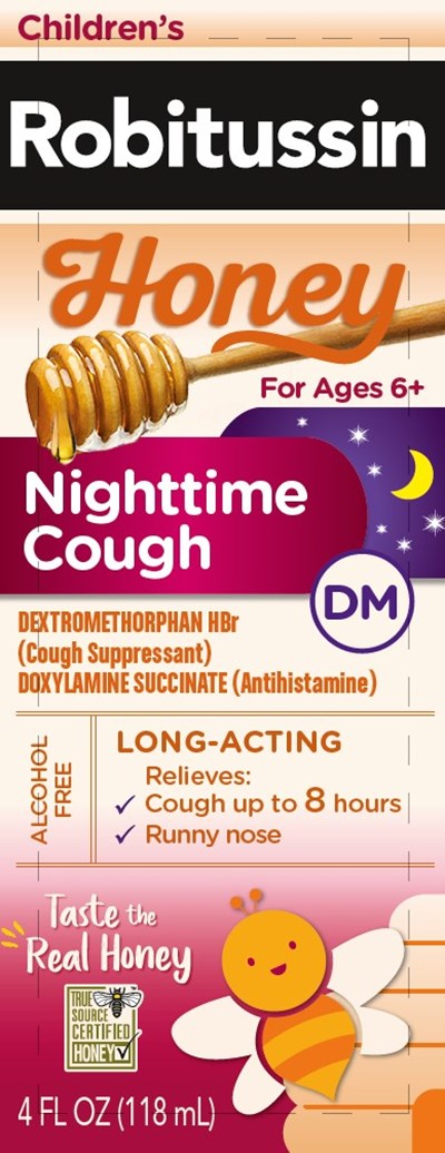 ChRobiHoney Nighttime Cough DM 4 FL OZ.jpg Childrens Robitussin Honey Nighttime Cough DM 4 FL OZ - ChRobiHoney Nighttime Cough DM 4 FL OZ